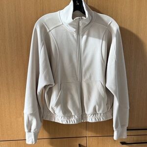 Lululemon Brushed Softstreme Funnel-Neck Zip Up Jacket Bone Color Size 6 Small